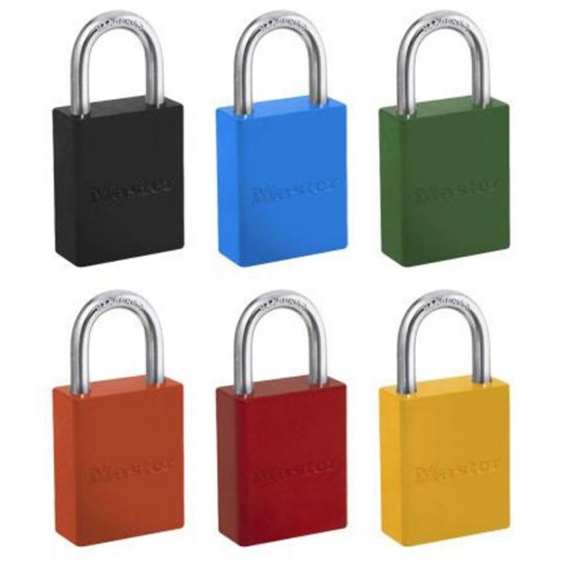 supplier distributor jual powder coated aluminium safety padlocks 6835wo masterlock jakarta indonesia harga murah