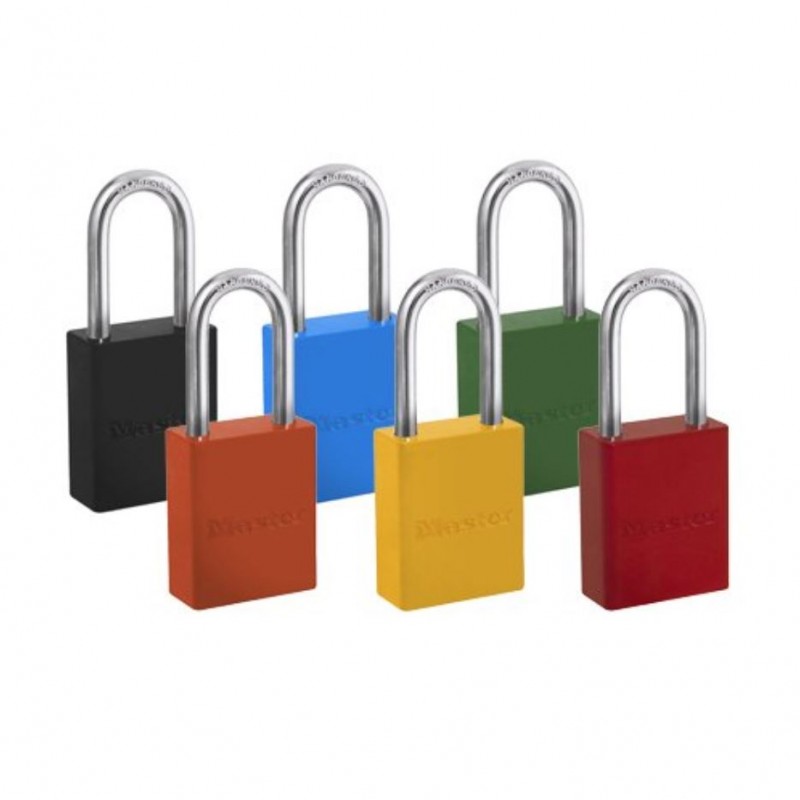 supplier distributor jual powder coated aluminium safety padlocks 6835kas masterlock jakarta indonesia harga murah