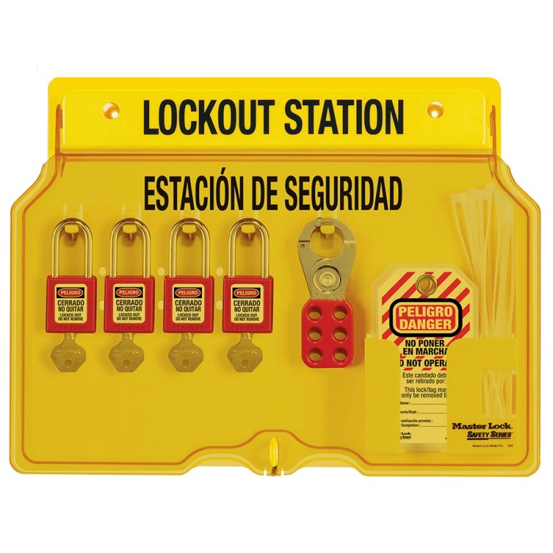 supplier distributor jual padlock english/spanish stations 1482bp410es masterlock jakarta indonesia harga murah