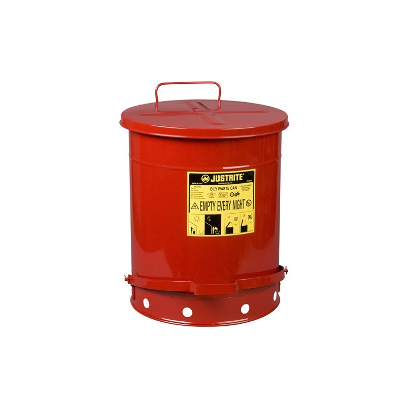 supplier distributor jual 14 gallon oily waste can foot operated red jusrite jakarta indonesia harga murah