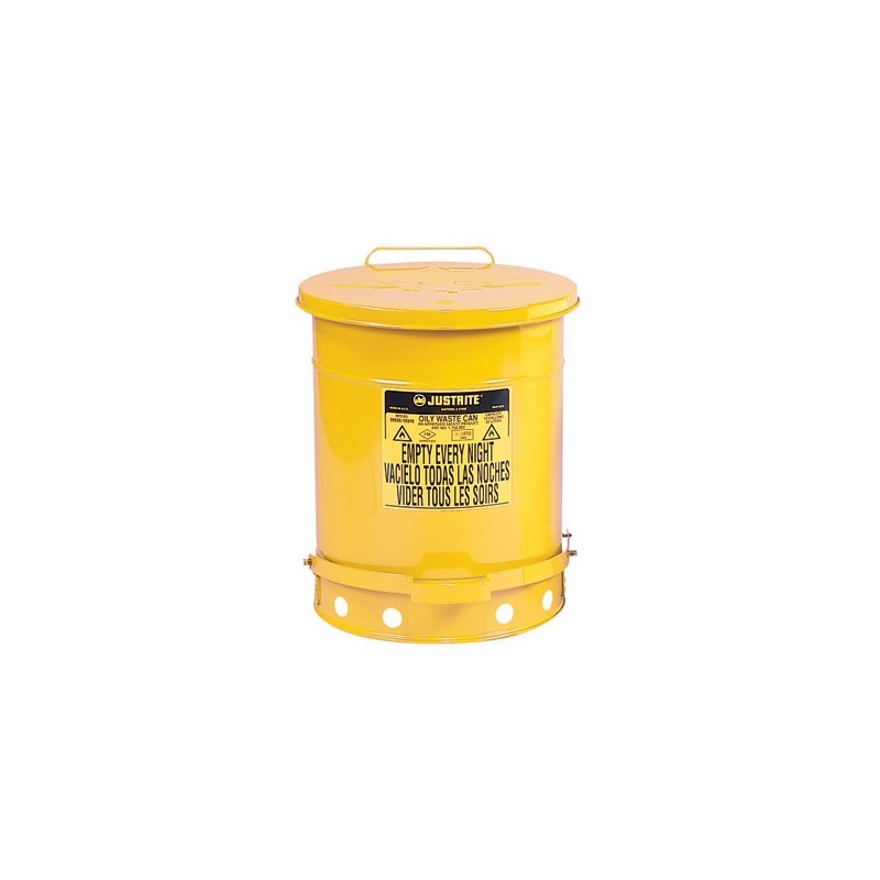 supplier distributor jual 14 gallon oily waste can foot operated yellow jusrite jakarta indonesia harga murah