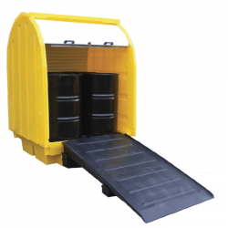 Romold TSSBP4RT 4-Drum Roll-Top Spill Pallet