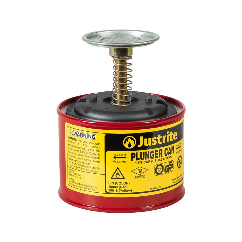 Justrite 10008 Safety Plunger Cans