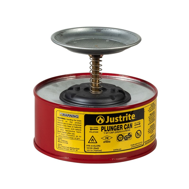 Justrite 10108 Safety Plunger Cans