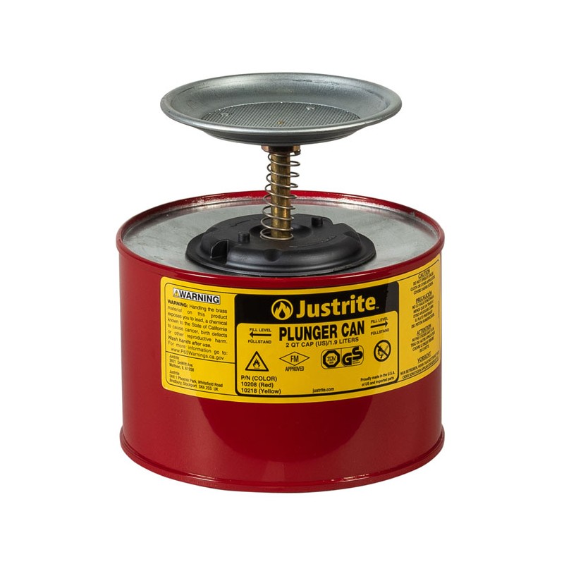 Justrite 10208 Safety Plunger Cans